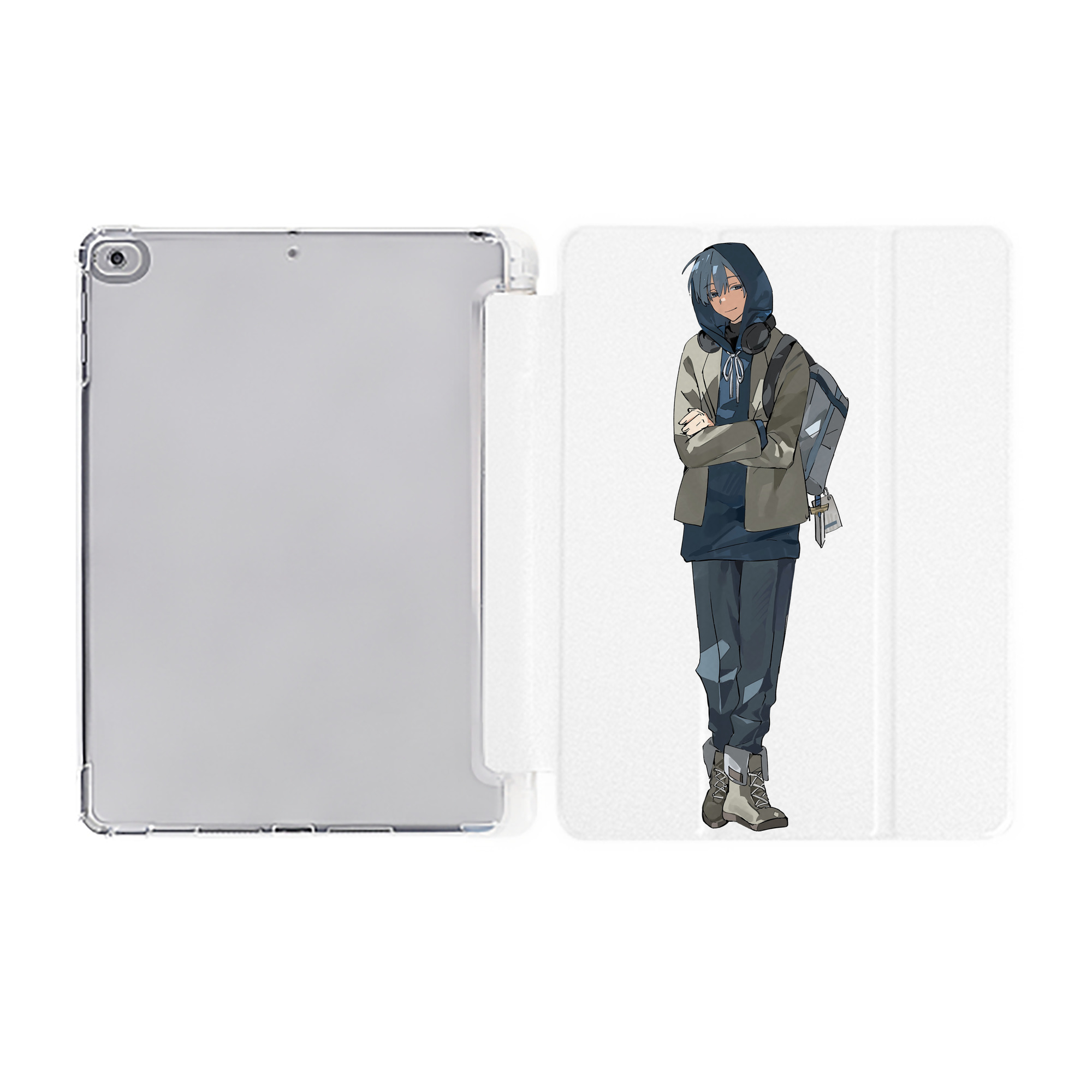 （画像用） 葬送のフリーレン Frieren IPad ケース ペン収納付き 三つ折りスタンド PUレザー×シリコン 対応機種9.5/10.5/10.9インチ
